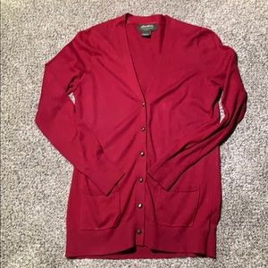Eddie Bauer cardigan sweater size small cranberry